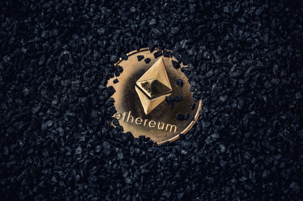 Gold coin with cryptocurrency logo